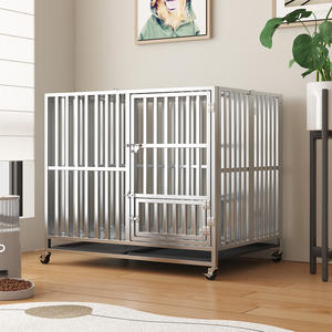 <span class=keywords><strong>Cage</strong></span> en acier inoxydable robuste caisse pour chien pliable xxl voiture pliante robuste cages intérieures et extérieures maison pour grands chiens - Product Image 4
