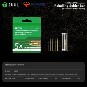 2UUL SC96 Barra de soldadura de estaño para reballing con punta de aguja chapada en oro para conectores FPC (5 barras/paquete sin mango) Succión rápida de estaño - Product Image 4