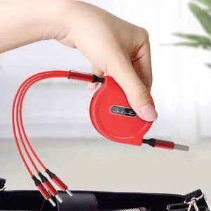Promotional Gift 12W Fast <b>Charging</b> <b>3</b>-in-1 USB Cable Retractable 3A <b>3</b>-in-1 Data Cable for Mobile Phones Type C Phone Cable - Product Image 4