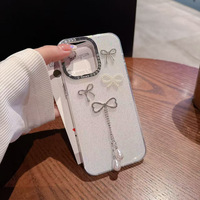 Diamant Gland Arc Téléphone étui pour iphone 16 Pro Max 15 14 Anti-chute Housse De Protection Galvanoplastie Spécial Artisanat TPU Téléphone Grip