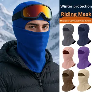 Pasamontañas para Motociclismo, Forrado de Felpa, Grueso, Térmico, Ajustable, para Hombres y Mujeres, para Correr al Aire Libre, Cortavientos, Máscara Facial - Product Image 5