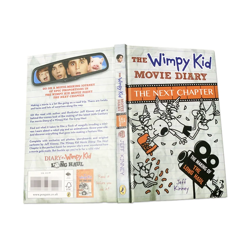 Custom Hardcover Reading Book Printing Movie Diary of a Wimpy Kid Book Set
