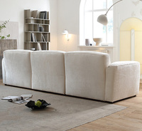 Canapé modulaire 3 places moderne et minimaliste en tissu crème, canapé droit pour salon, appartement, meubles de maison