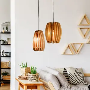 โคมไฟระย้าน้ำหนักเบาทำจากไม้ดีไซน์เนอร์แบบนอร์ดิกโคมไฟเกาะร้านอาหารบาร์โคมไฟตกแต่งสไตล์จีนโคมไฟระย้าโลหะ - Product Image 1