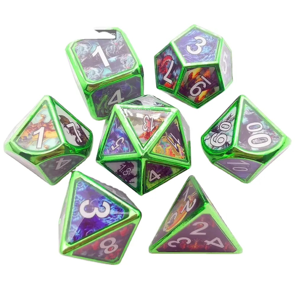 Factory Wholesale Custom Resin Dice Set Polyhedral Dice Set for Role Playing Games Dice