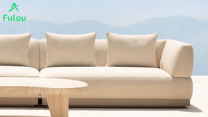 Sofá de jardín personalizado, chaise curvo, sofá seccional para exteriores, marco de aluminio, cojines impermeables para Patio Vill <span class=keywords><strong>Hotel</strong></span> - Product Image 5