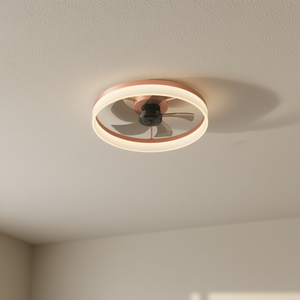Ventilador de Techo LED Moderno con Luz Regulable, Montaje Empotrado, Color Oro Rosa, ABS, 3 Aspas, Motor DC, Control Remoto, 2700K, Blanco Cálido - Product Image 2
