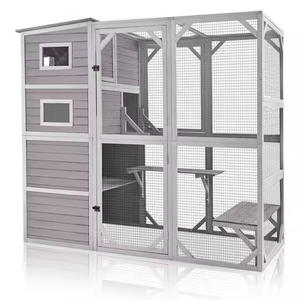 Villa para Gatos Rectangular con Marco de Madera para Interiores/Exteriores, Espacio Extra Grande, Impermeable, Protección Solar, Cálida, Casa para Mascotas, <span class=keywords><strong>Jaula</strong></span>, Nido - Product Image 6