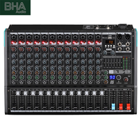 Console de mixage audio 12 canaux BHA PA12 avec 99 effets numériques, lecteur MP3 multifonctionnel, interface USB, garantie usine OEM CE 12 ans