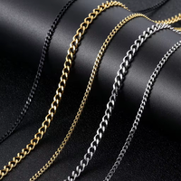 Collier Chaîne en Acier Inoxydable en Gros, Bijoux Hip Hop, Chaînes Cubaines et en Corde pour Hommes et Femmes