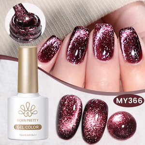 BORN PRETTY esmalte de uñas de ojo de gato rojo Platino de alta densidad Gel brillo arte de uñas Flash diamante Disco Gel esmalte ojo de gato - Product Image 1