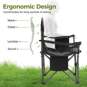 Chaise pliante de camping à dossier haut, fauteuil de loisirs pour pique-nique en plein air, plage, pêche, jardin, chaise inclinable pliable pour la pêche - Product Image 3