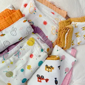 Wholesale Anti-pilling Breathable Organic Bamboo Muslin Cotton New Baby Blanket