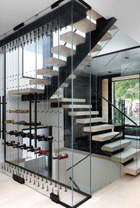 <span class=keywords><strong>Escalier</strong></span> DB Mono Beam | Lisse simple moderne en acier au carbone avec bandes de roulement en bois massif pour intérieurs à <span class=keywords><strong>deux</strong></span> étages - Product Image 3