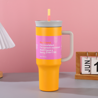 Nouveau 2 en 1 paille boire 40 oz tasses aventure en plein air logo personnalisé couvercle anti-fuite métal 40 oz gobelet tasse avec poignée
