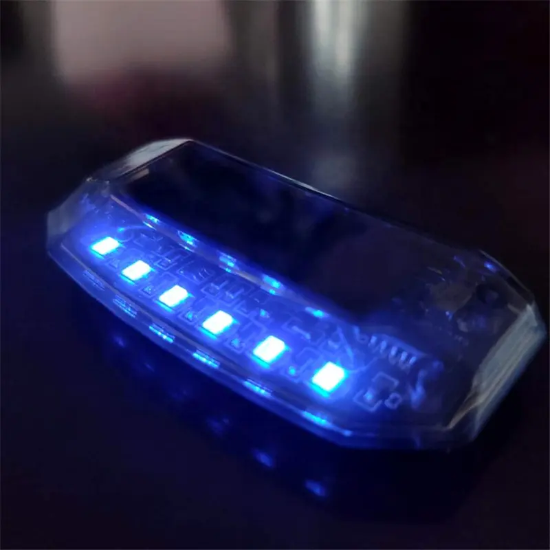 Solar Power 6 LEDs Car Alarm Security Flash Burglar Deterrent Red/Blue Car Anti-Theft Notice Indicate USB Charger Lighting