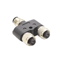 D-Code impermeable IP68 conector Circular de alimentación divisor 2/3/4 pines macho hembra M8 M12 T/Y tipo adaptador de rosca cobre Nylon
