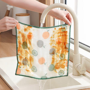 Printing Viscose Fiber Soft No Lint Washable Dish <b>Towels</b> Absorbent Fast <b>Drying</b> Reusable Kitchen Cleaning Rags - Product Image 1