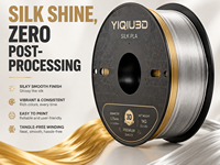Filament d'imprimante 3D Yiqiu3D Silk PLA 1,75 mm, finition brillante de type bijou, couleur personnalisée pour Bambu Lab, Creality, Anycubic