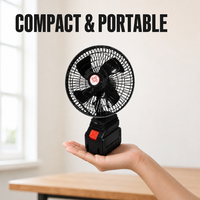 Ventilateur portable rechargeable à batterie lithium-ion 3 vitesses avec inclinaison réglable pour chambre, bureau, dortoir, camping en plein air
