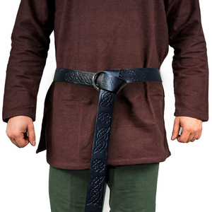 Ceinture Rétro en Cuir Médiévale en Relief Viking Vegvisir PU Cuir O Ring Ceinture Renaissance <span class=keywords><strong>Chevalier</strong></span> Boucles Ceinture en Cuir - Product Image 2