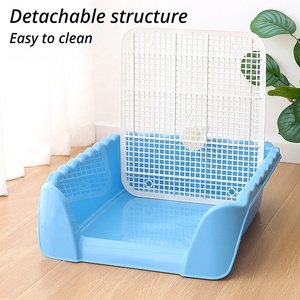Inodoro de entrenamiento <span class=keywords><strong>para</strong></span> cachorros de interior con protector antisalpicaduras alto, diseño con valla, malla desmontable y fácil limpieza diaria. - Product Image 4
