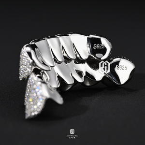 <span class=keywords><strong>Grillz</strong></span> sur mesure en argent 925 serti de diamants Moissanite VVS, coupe permanente, 8 dents supérieures, 8 dents inférieures, <span class=keywords><strong>grillz</strong></span> dentaire en or - Product Image 3