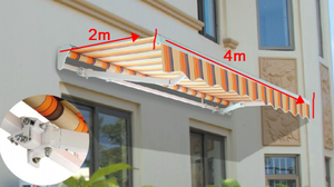 Pare-soleil en aluminium/Pare-soleil électrique pour terrasse extérieure Pare-soleil rétractable pour terrasse Auvent 4x4 Auvents rétractables réglables en aluminium - Product Image 4