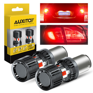 Ampoule LED de voiture rouge AUXITO 1157 P21W BAY15D 12V 24V, clignotant, frein, marche arrière, sans erreur, compatible Canbus, sans hyper clignotement - Product Image 1