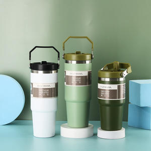 DD3993 Nuevo Producto Vaso Térmico de Doble Pared con Aislamiento al Vacío, Tapa Abatible, 30oz, Acero Inoxidable, con Asa para Camping - Product Image 3