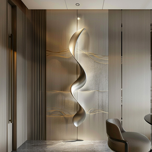 Luminaire suspendu en spirale contemporain, acrylique, métal, grande taille, couleur changeante, blanc chaud, LED, éclairage de plafond pour hôtel - Product Image 6