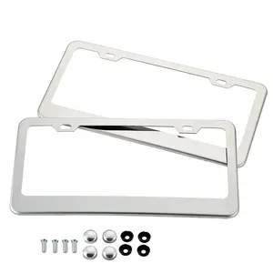 Cadre de <span class=keywords><strong>plaque</strong></span> <span class=keywords><strong>d</strong></span>'<span class=keywords><strong>immatriculation</strong></span> personnalisé en acier inoxydable et alliage de zinc pour la taille américaine - Product Image 1