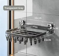 Prime Find Séchoir mural pliable à ventouse avec pinces, support de salle de bain pour chaussettes, sous-vêtements et rangement de linge