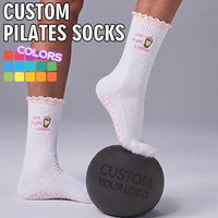 BiLu OEM Cotton Pilates Socks with Grips Non Skid Yoga Barre Socks for Studio Supply