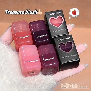 Rubor Líquido Cappuvini, Iluminador Facial, Maquillaje Brillante, Tinte para Mejillas, Hidratante, Ligero, Mini Rubor Líquido Dulce - Product Image 1