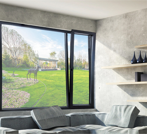 Cửa sổ nhôm màu đen cửa sổ kính cường lực cách nhiệt hệ thống cửa sổ trượt nghiêng và xoay cửa sổ - Product Image 3