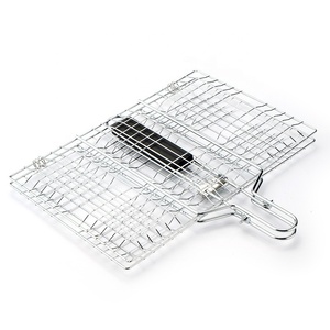 Portable en acier épais maille <span class=keywords><strong>grille</strong></span> support cuisine extérieure BBQ griller filet fil poisson gril panier <span class=keywords><strong>pour</strong></span> pique-niques et Barbecues - Product Image 3