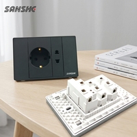 Interruptores de Pared Modulares Ultrafinos Estándar CE SASO EU Tipo 118 y Enchufes Schuko Alemanes para Arquitectos de Oriente Medio