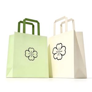 Hot Selling Eco-Friendly Subtle Clover Design Paper <b>Bags</b> Lamination Custom Print Durable for Retail Artisan Market Packaging - Product Image 1