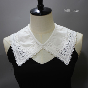 Colletto in Pizzo Francese Bianco Reversibile Ricamato Traforato Staccabile per Accessori d'Abbigliamento - Product Image 3