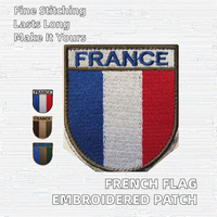 Écusson brodé du drapeau national de la France, badge tactique à boucle et crochet, logo de pays Italie, Allemagne, Royaume-Uni, appliqué à repasser ou à coudre sur tissu
