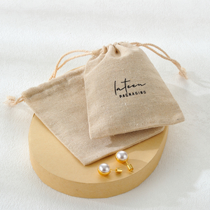 Bolsas de Almacenamiento Ecológicas Personalizadas con Logotipo Impreso, Bolsas de Regalo para Collares, Pulseras y Anillos, Bolsa Pequeña de Lona de Algodón, Bolsa de Joyería de Lino - Product Image 5