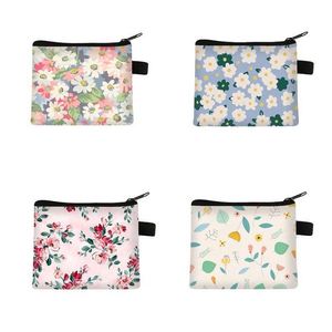 กระเป๋าใส่เหรียญนักเรียนลายพิมพ์น่ารักสำหรับเด็กผู้หญิง ทำจากโพลีเอสเตอร์ ใส่เหรียญและของจุกจิก ลายดอกไม้ - Product Image 2