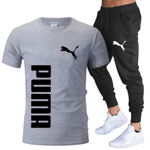 2025夏季新款套头短袖纯棉长运动裤街头穿2件套男士时尚服装 - Product Image 5