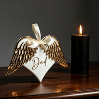 Ornement commémoratif personnalisé en acrylique, ange, décoration pour la maison, pendentif, décoration de Noël, minimaliste, luxueux, durable, vente en gros