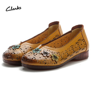 Scarpe <span class=keywords><strong>da</strong></span> Donna Casual Retrò alla Moda, Stile Etnico Floreale, Sandali Piatti, Scarpe Oxford in Vera Pelle per Signore Anziane - Product Image 4