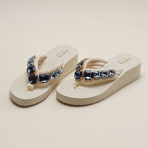 Sandales à talons hauts pour <span class=keywords><strong>femme</strong></span> style féerique, collection été 2026, couleur unie, rehaussantes, confortables, antidérapantes, usage quotidien, dessus en EVA - Product Image 3
