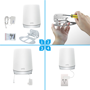 Support mural pour routeur <span class=keywords><strong>Orbi</strong></span> <span class=keywords><strong>WiFi</strong></span> 6 E963 B863 RBK753 RBK852 RBK853 RBS750 RBS751, support mural en aluminium Netgear, paquet de 2 - Product Image 3