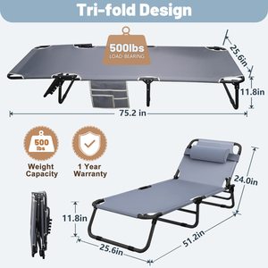 Lit <span class=keywords><strong>de</strong></span> <span class=keywords><strong>camping</strong></span> pliable en aluminium, chaise <span class=keywords><strong>de</strong></span> plage, chaise longue - Product Image 5