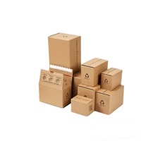 Boîtes en carton ondulé écologiques recyclées avec bande de déchirement pour la vente en gros |   Boîtes d'expédition en kraft biodégradables et réutilisables, design personnalisé pour